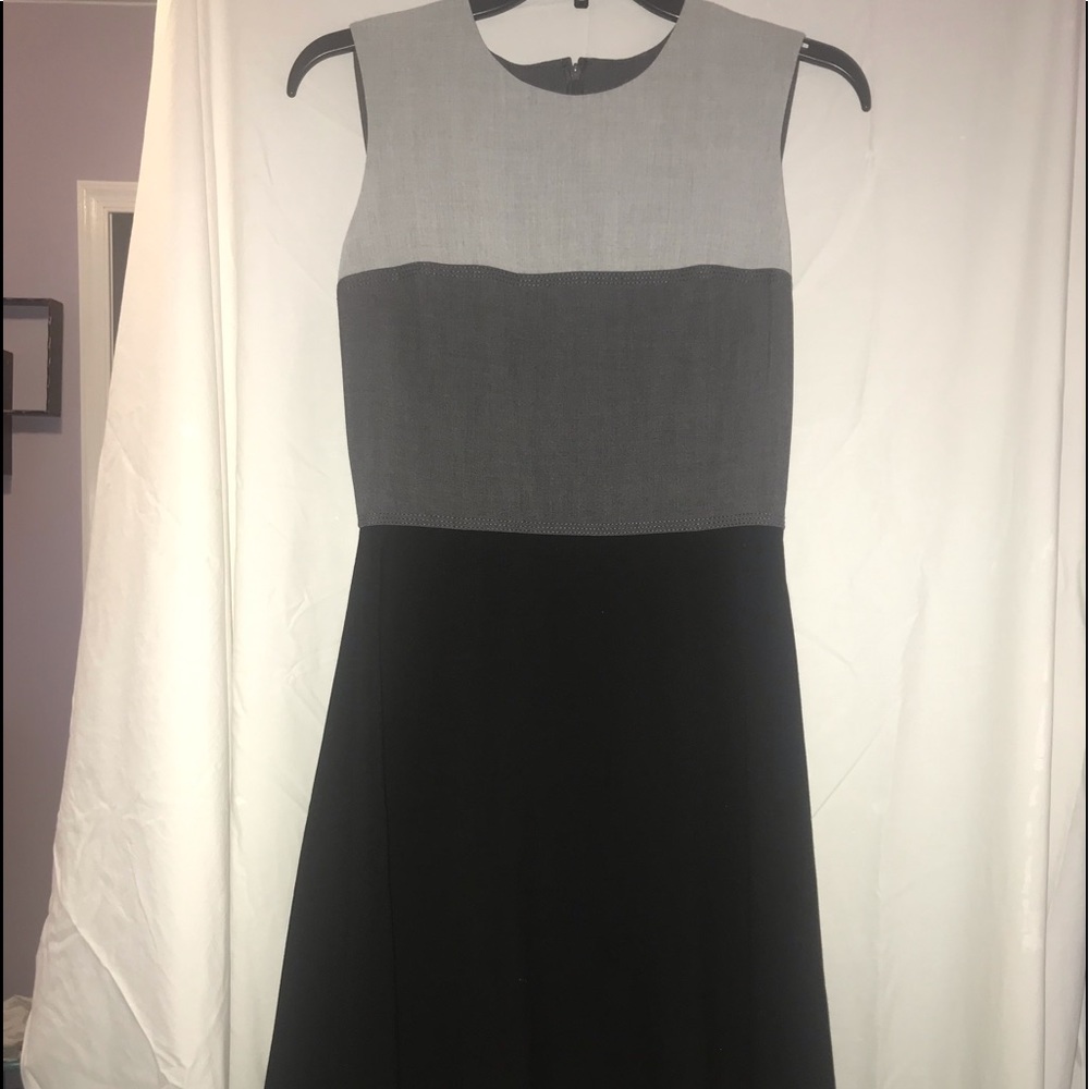 Calvin Klein Black and Gray Midi Dress Size 2